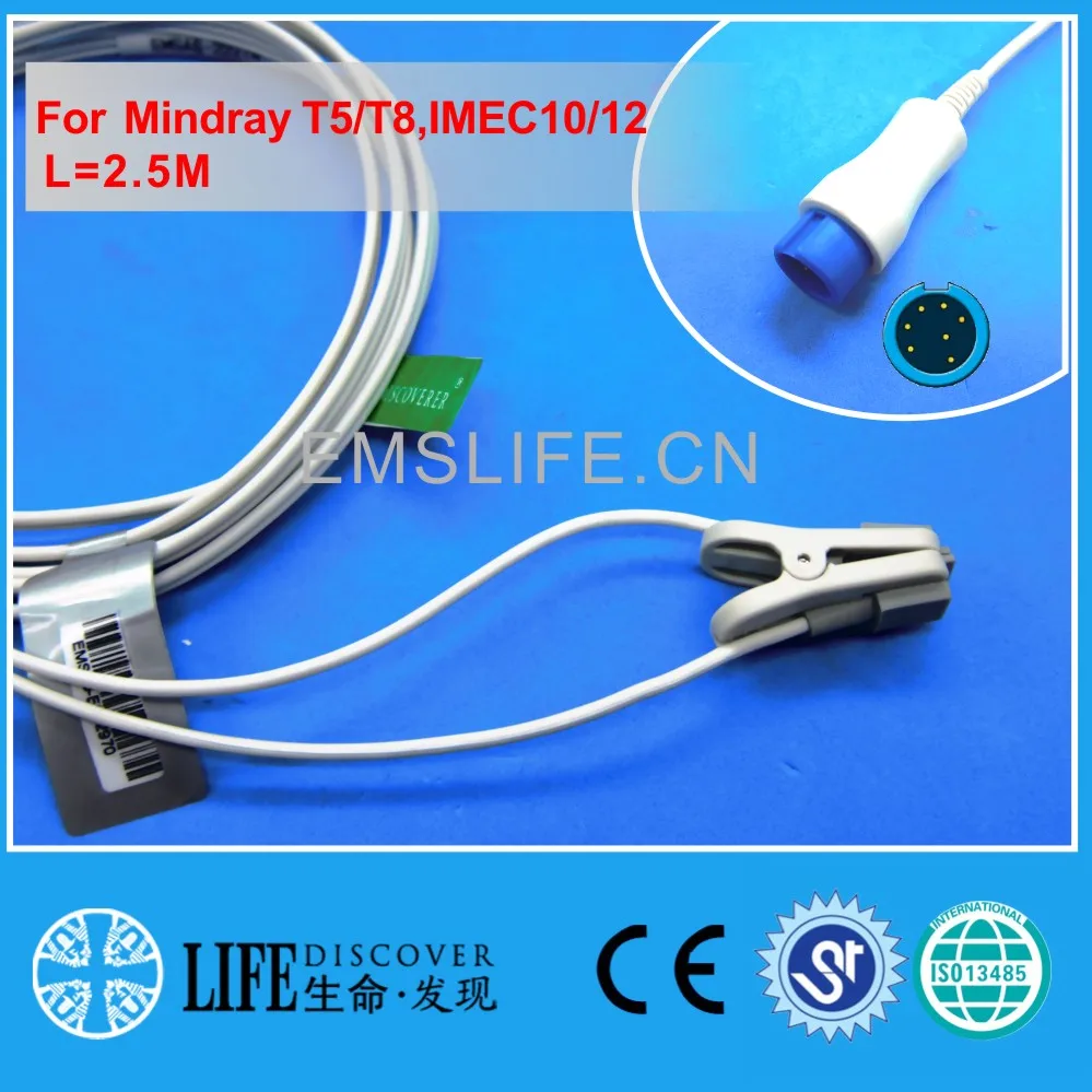 Long cable child or neonate ear clip spo2 sensor for MINDRAY T5,T8,IMEC10,12 patient monitor
Long cable child or neonate ear clip spo2 sensor for MINDRAY T5,T8,IMEC10,12 patient monitor