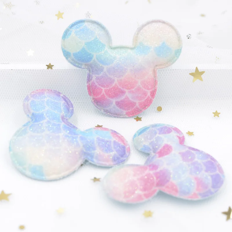 5.5CM Mermaid Scale Iridescence Shiny Powders Fabric Padded Patches Cartoon Mickey Mouse Appliques for DIY Hair Bow Ornament S14
5.5CM Mermaid Scale Iridescence Shiny Powders Fabric Padded Patches Cartoon Mickey Mouse Appliques for DIY Hair Bow Ornament S14