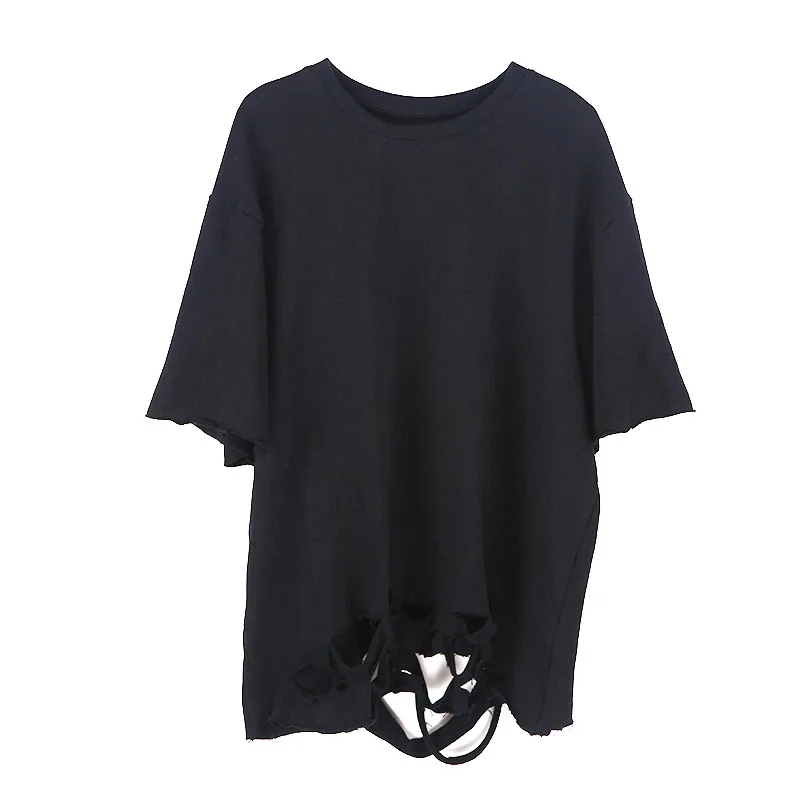 Men Dark Black Tees Shirts Short Sleeve Ripped Hole Loose Casual Black Tshirt Male Streetwear Hip Hop Punk Gothic T Shirt
Men Dark Black Tees Shirts Short Sleeve Ripped Hole Loose Casual Black Tshirt Male Streetwear Hip Hop Punk Gothic T Shirt