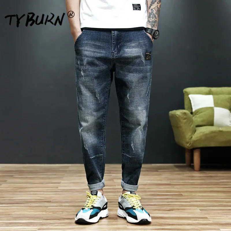 TYBURN 2019 Men's Harem Jeans Washed Feet Shinny Denim Black Pant Hip Hop Sportswear Elastic Waist Joggers Pants Plus Size
TYBURN 2019 Men's Harem Jeans Washed Feet Shinny Denim Black Pant Hip Hop Sportswear Elastic Waist Joggers Pants Plus Size