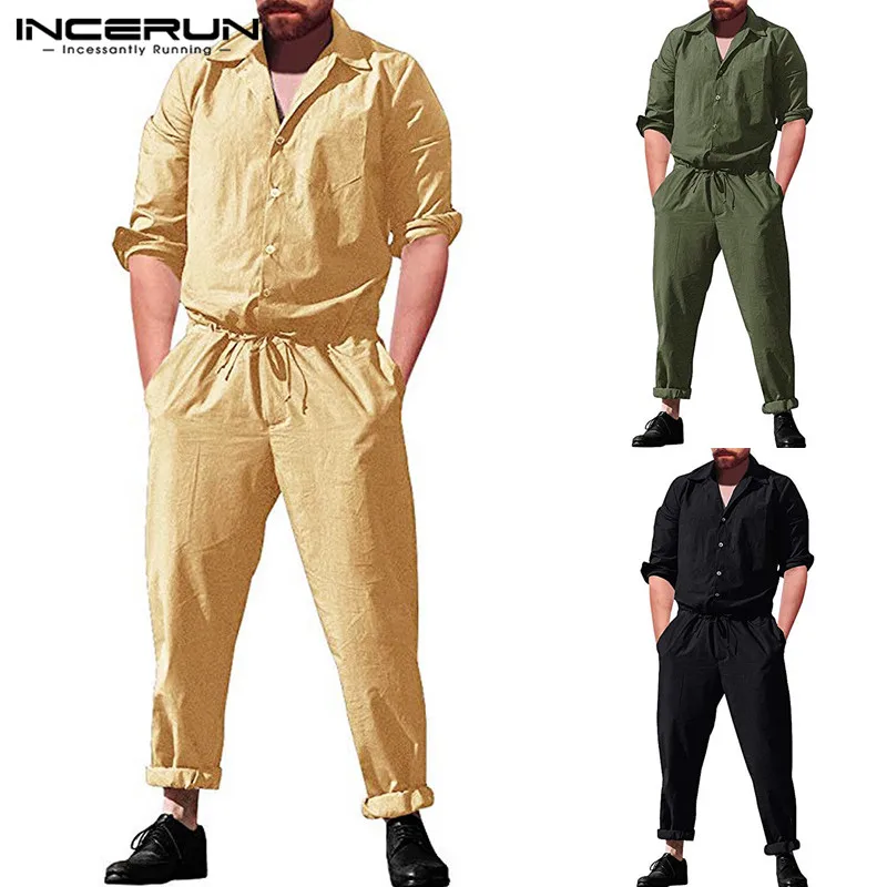 INCERUN Solid Color Fashion Long Sleeve Pocket Men's Wide Leg Loose Siamese Trousers Street Dress Workwear Men Jumpsuit 2019 5XL
INCERUN Solid Color Fashion Long Sleeve Pocket Men's Wide Leg Loose Siamese Trousers Street Dress Workwear Men Jumpsuit 2019 5XL