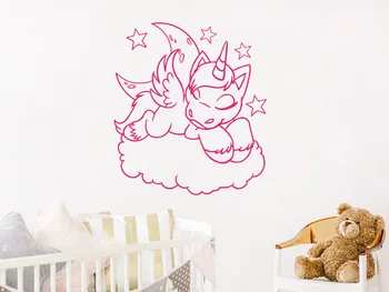 Baby Room Decals Cute sleeping Unicorn Moon Clouds Stars Wall Sticker Vinyl Art Removable Poster Mural Decals Wall Decor W345
Baby Room Decals Cute sleeping Unicorn Moon Clouds Stars Wall Sticker Vinyl Art Removable Poster Mural Decals Wall Decor W345
