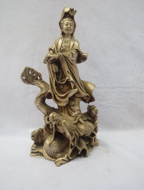 Antique antiques Collectible Decorated Old Handwork 9 inch Tibet Silver Carved Guanyin Buddha Standing Dragon Statue/ Sculpture
Antique antiques Collectible Decorated Old Handwork 9 inch Tibet Silver Carved Guanyin Buddha Standing Dragon Statue/ Sculpture