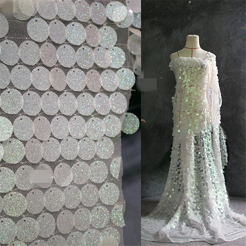 45cm*150cm/piece Kaleidoscope sequin laser frosted mesh round flake stage fabric cut designer fabrics
45cm*150cm/piece Kaleidoscope sequin laser frosted mesh round flake stage fabric cut designer fabrics