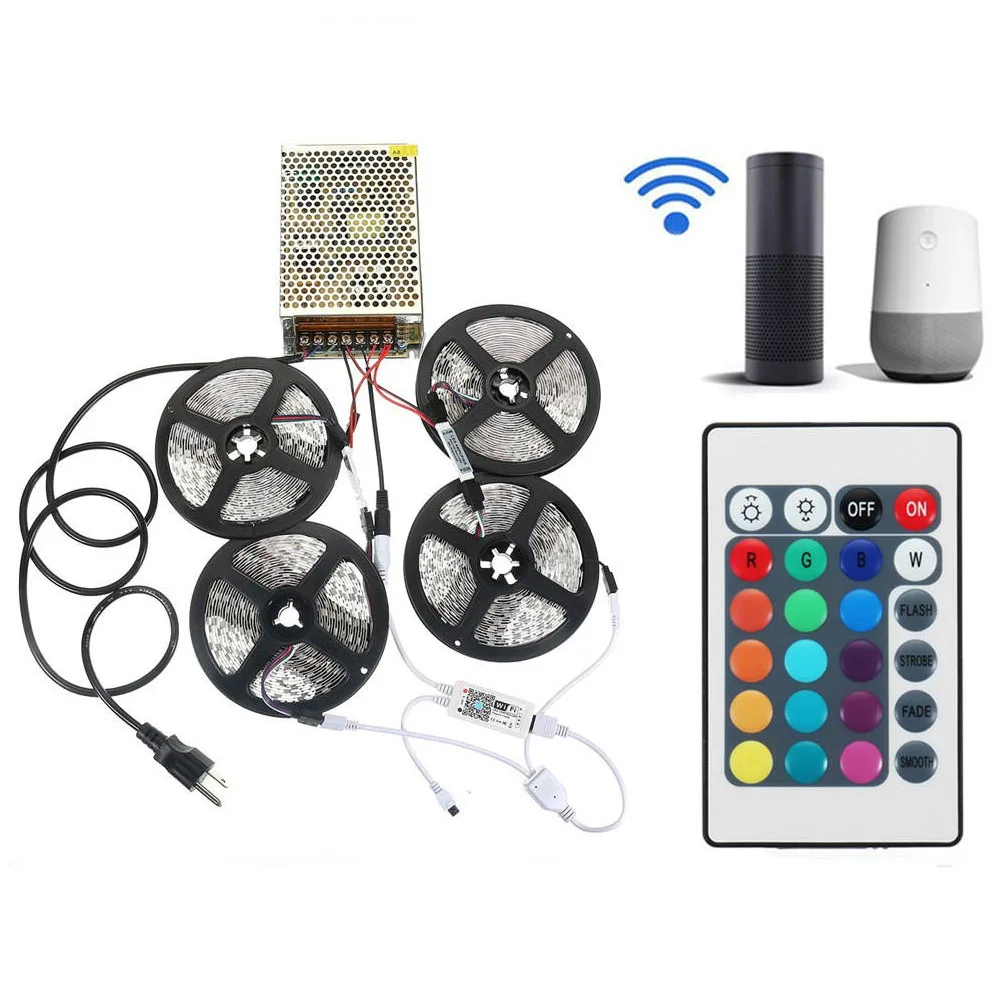4PCS 5M Non-waterproof SMD2835 RGB Alexa APP Home Wifi Control Smart LED Strip Light Kit AC110-240V
4PCS 5M Non-waterproof SMD2835 RGB Alexa APP Home Wifi Control Smart LED Strip Light Kit AC110-240V