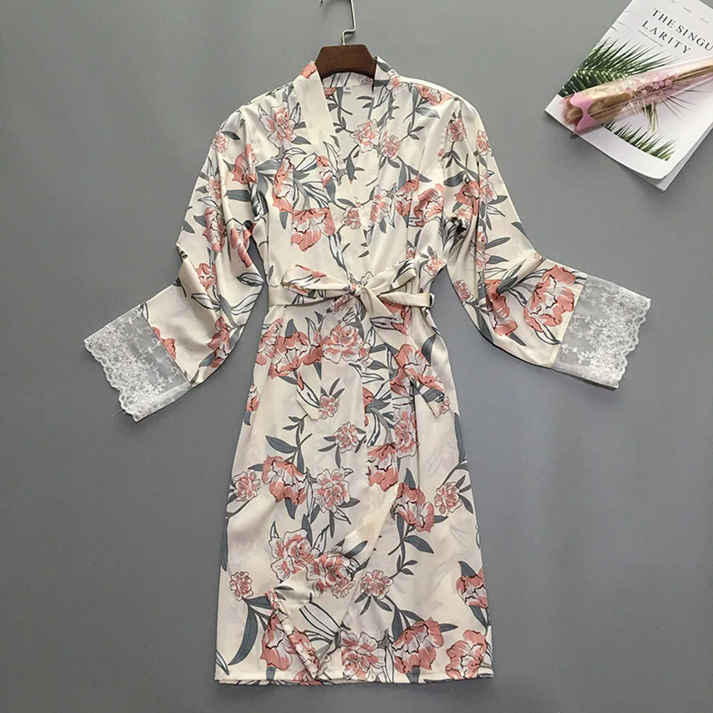 2019 Women BathRobe Sexy Long Sleeve Summer Night Robe Long Print Lace Pajamas Sleepwear Plus Size Wimen Sleep Beach Spa Clothes
2019 Women BathRobe Sexy Long Sleeve Summer Night Robe Long Print Lace Pajamas Sleepwear Plus Size Wimen Sleep Beach Spa Clothes