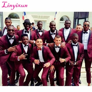 Linyixun 2018 Burgundy Wedding Men Suit Slim Fit Tuxedo Custom Suits Groomsman Prom Party Wear Blazer With Pants 3 Pieces
Linyixun 2018 Burgundy Wedding Men Suit Slim Fit Tuxedo Custom Suits Groomsman Prom Party Wear Blazer With Pants 3 Pieces