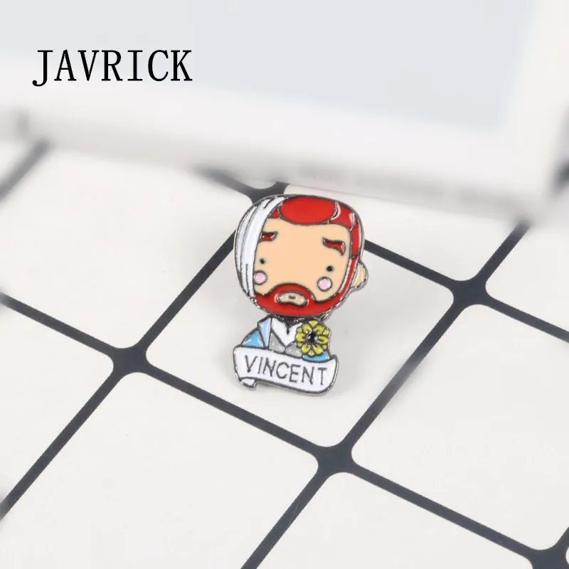 Креативный значок JAVRICK фигурка Винсента человека США известный художник модный