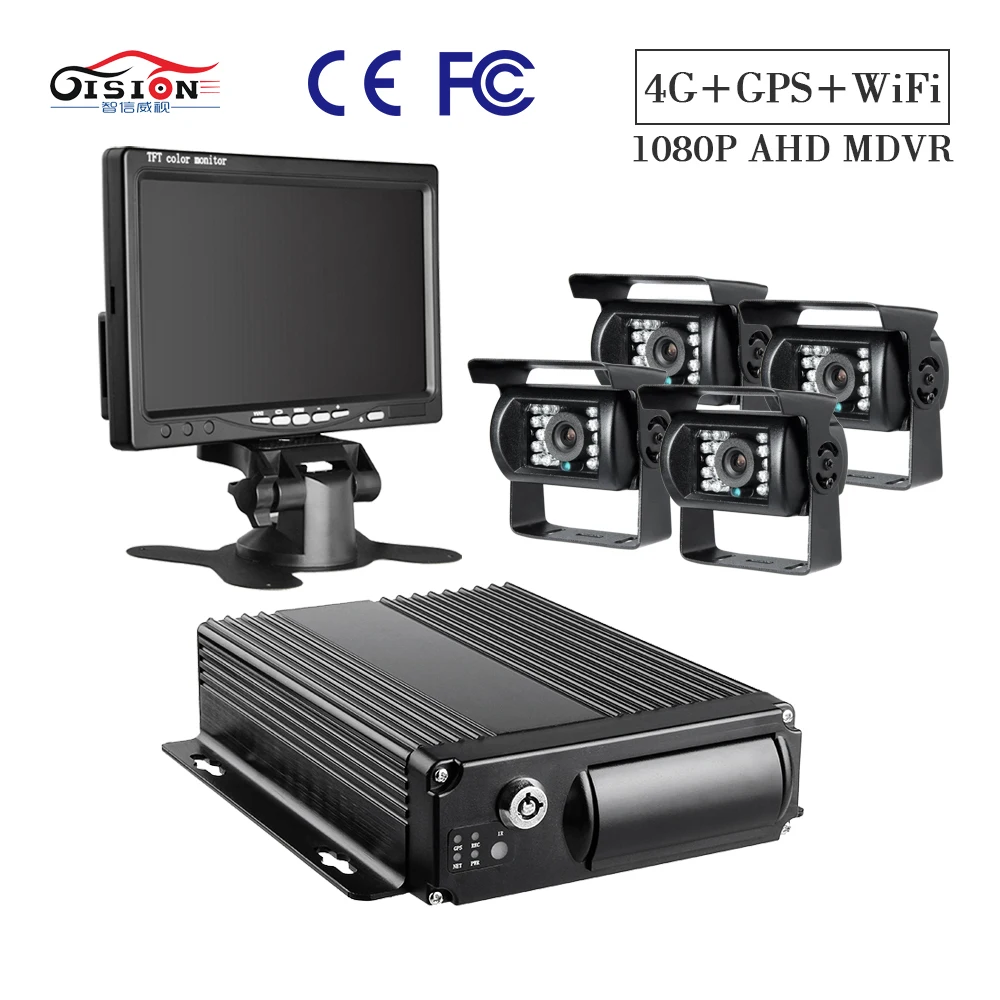 GISION 7-inch VGA Monitor With 4Pcs Waterproof AHD Backup surveillance cameras 4CH 4G GPS Wifi SD Mobile DVR kits For Truck Taxi
GISION 7-inch VGA Monitor With 4Pcs Waterproof AHD Backup surveillance cameras 4CH 4G GPS Wifi SD Mobile DVR kits For Truck Taxi