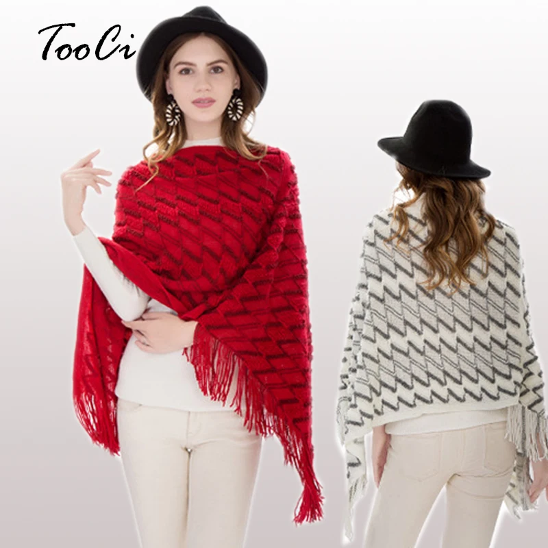 New Spring Women Sweater Pullover Ladies Tassels Poncho Red Long Knitted Pullovers Knitted Cape Coat
New Spring Women Sweater Pullover Ladies Tassels Poncho Red Long Knitted Pullovers Knitted Cape Coat