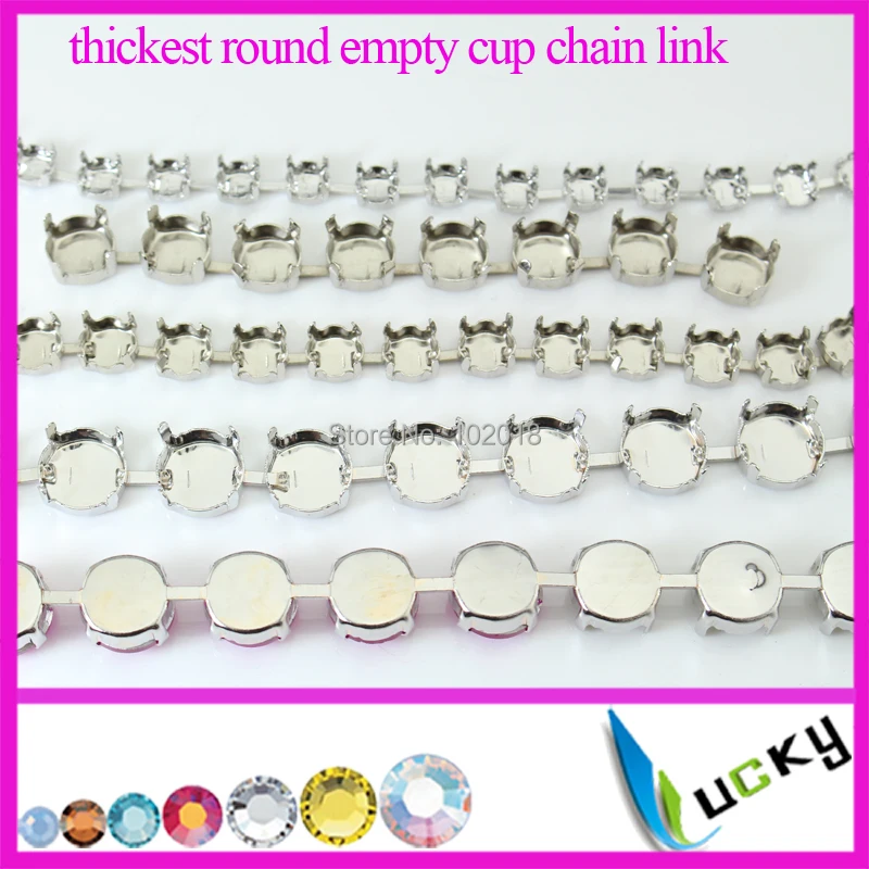 5 yards Stronggest Thickest 6mm 8mm 10mm 12mm round empty rivolis chain link for crystal settings silver plated metal claw
5 yards Stronggest Thickest 6mm 8mm 10mm 12mm round empty rivolis chain link for crystal settings silver plated metal claw