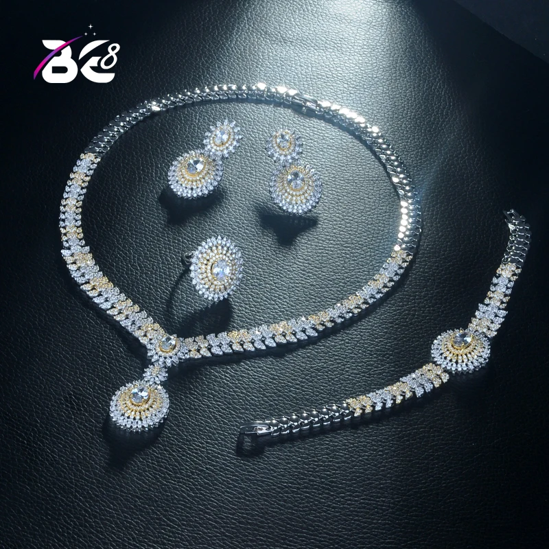 Be 8 Luxury Dubai Nigeria CZ Crystal Wedding Full Jewelry Set Bridal Zirconia 2 Tones Necklace Earring Ring for Women Party S303
Be 8 Luxury Dubai Nigeria CZ Crystal Wedding Full Jewelry Set Bridal Zirconia 2 Tones Necklace Earring Ring for Women Party S303