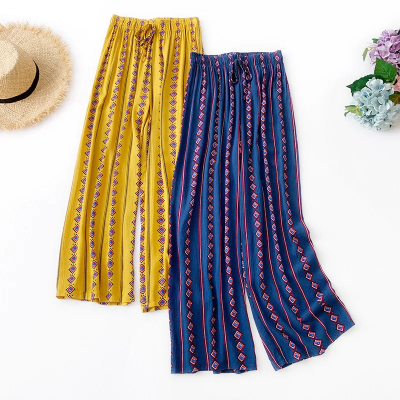 Wasteheart Summer Women Fashion Chiffon Yellow Blue Long Loose Pants Wide Leg Pants High Waist Holiday Beach Female Pants Tie
Wasteheart Summer Women Fashion Chiffon Yellow Blue Long Loose Pants Wide Leg Pants High Waist Holiday Beach Female Pants Tie