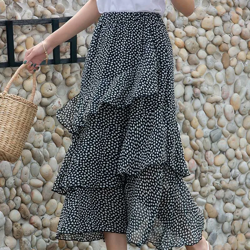 FYYIYI 2019 Korean High Waist Irregular Skirt Sweet Ruffled Dot A-Line Skirts Casual Woman Asymmetrical Pleated Chiffon Skirts
FYYIYI 2019 Korean High Waist Irregular Skirt Sweet Ruffled Dot A-Line Skirts Casual Woman Asymmetrical Pleated Chiffon Skirts