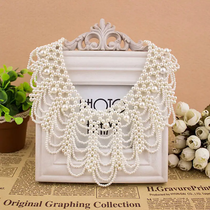 Handmade Imitation Pearl Beads Flower Fake Collar DIY Craft Supply For Women Dress Chiffon Shirt 35*10 cm 1 Piece
Handmade Imitation Pearl Beads Flower Fake Collar DIY Craft Supply For Women Dress Chiffon Shirt 35*10 cm 1 Piece