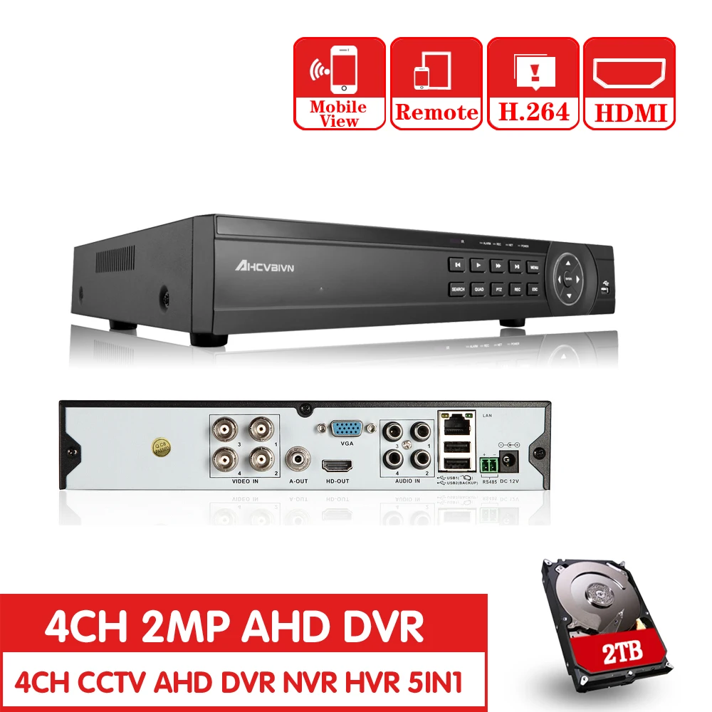 

NEW 4CH AHD 1080P HDMI H.264 CCTV DVR 2.0MP High Resolution 4 channels P2P Surveillance Digital Video Recorder