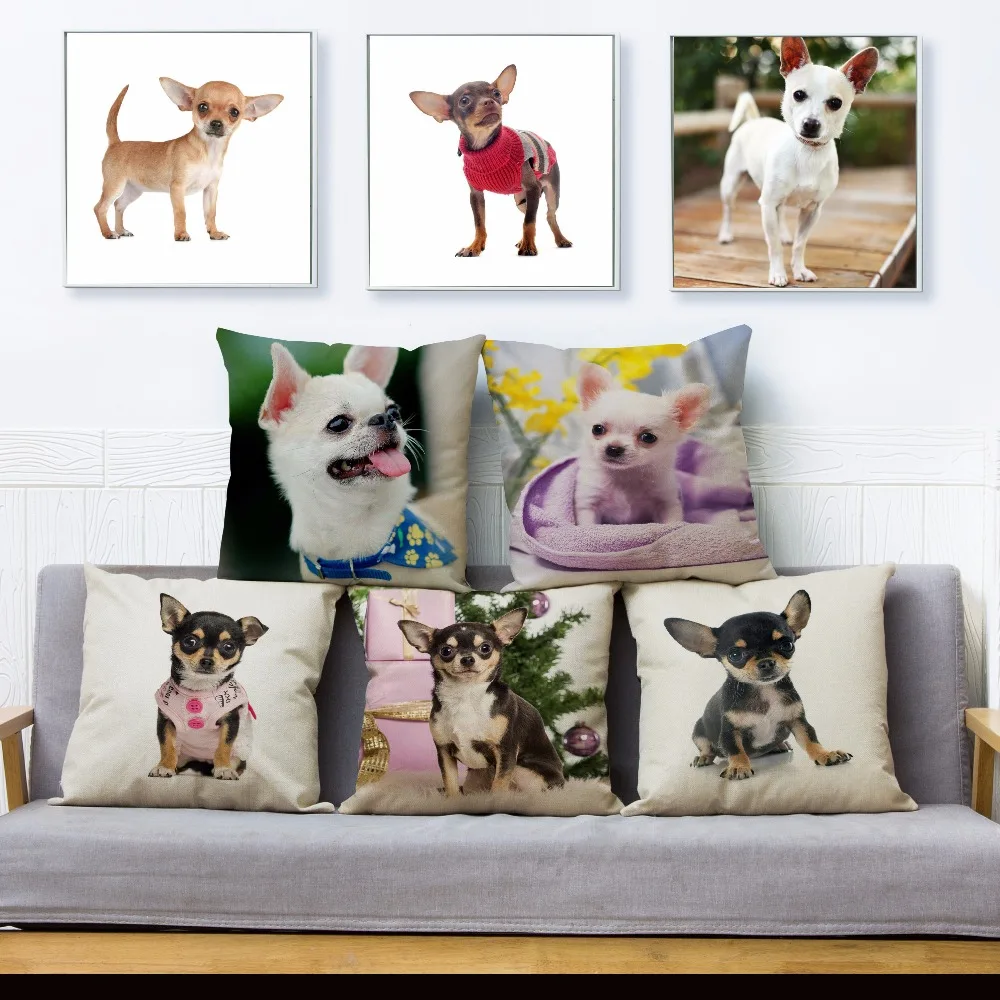 Cute MINI Pet Dog Chihuahua Print Throw Pillow Cover 45*45 Square Cushion Covers Linen Pillow Case Sofa Home Decor Pillows Cases
Cute MINI Pet Dog Chihuahua Print Throw Pillow Cover 45*45 Square Cushion Covers Linen Pillow Case Sofa Home Decor Pillows Cases