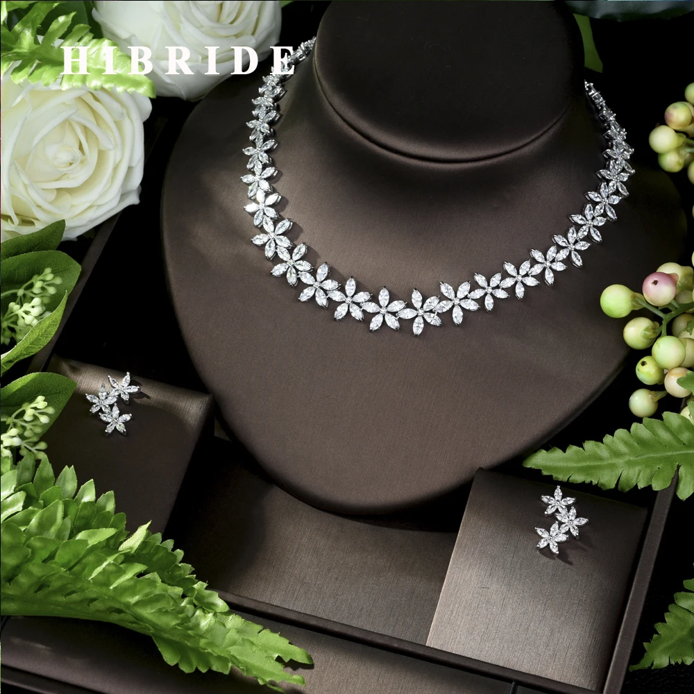 HIBRIDE Luxurious Bridal Wedding Jewelry Set Charm AAA CZ Necklaces and Earring Shiny Zircon Jewelry Set Bijoux Women N-952
HIBRIDE Luxurious Bridal Wedding Jewelry Set Charm AAA CZ Necklaces and Earring Shiny Zircon Jewelry Set Bijoux Women N-952