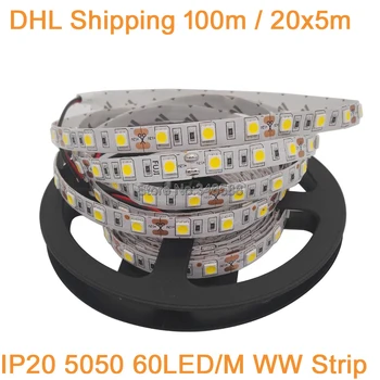 DHL Shipping 100M/lot 20x5M 5050 Flexible LED Strip DC12V LED Tape, 60LED/M IP20 Non-waterproof, 5050 SMD Warm White Strip Light
DHL Shipping 100M/lot 20x5M 5050 Flexible LED Strip DC12V LED Tape, 60LED/M IP20 Non-waterproof, 5050 SMD Warm White Strip Light