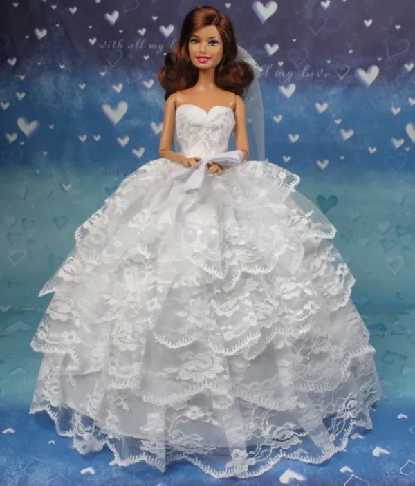 High Quality Party Doll Accessories white Dresses Gown Wedding dress with gloves veil For Barbies doll for girls best gift
High Quality Party Doll Accessories white Dresses Gown Wedding dress with gloves veil For Barbies doll for girls best gift