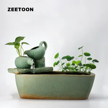 Teapot Style Ceramic Fountain Water Features Feng Shui Home Decor Humidifier Desktop Bonsai Fish Tank Flower Pot Lucky Ornament
Teapot Style Ceramic Fountain Water Features Feng Shui Home Decor Humidifier Desktop Bonsai Fish Tank Flower Pot Lucky Ornament
