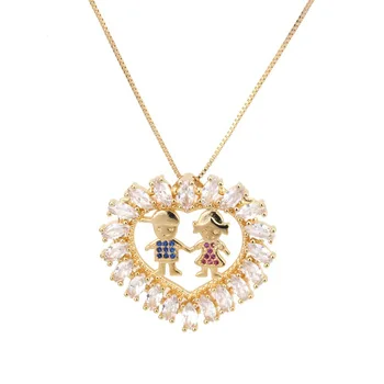 12pcs South American foreign trade hot boy and girl pendant copper plated gold multicolor Zircon Necklace
12pcs South American foreign trade hot boy and girl pendant copper plated gold multicolor Zircon Necklace
