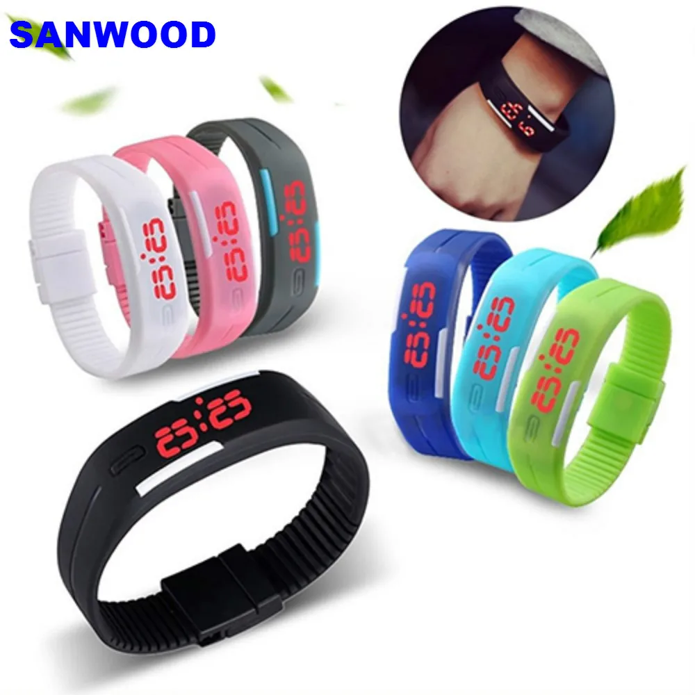 Charming Wristwatches Unisex Men's Women's Silicone Red LED Sports Bracelet Touch Digital Wrist Watch
Charming Wristwatches Unisex Men's Women's Silicone Red LED Sports Bracelet Touch Digital Wrist Watch