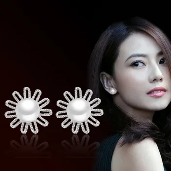 100% 925 sterling silver fashion pearl sunflower ladies`stud earrings jewelry wedding gift Anti allergy
100% 925 sterling silver fashion pearl sunflower ladies`stud earrings jewelry wedding gift Anti allergy