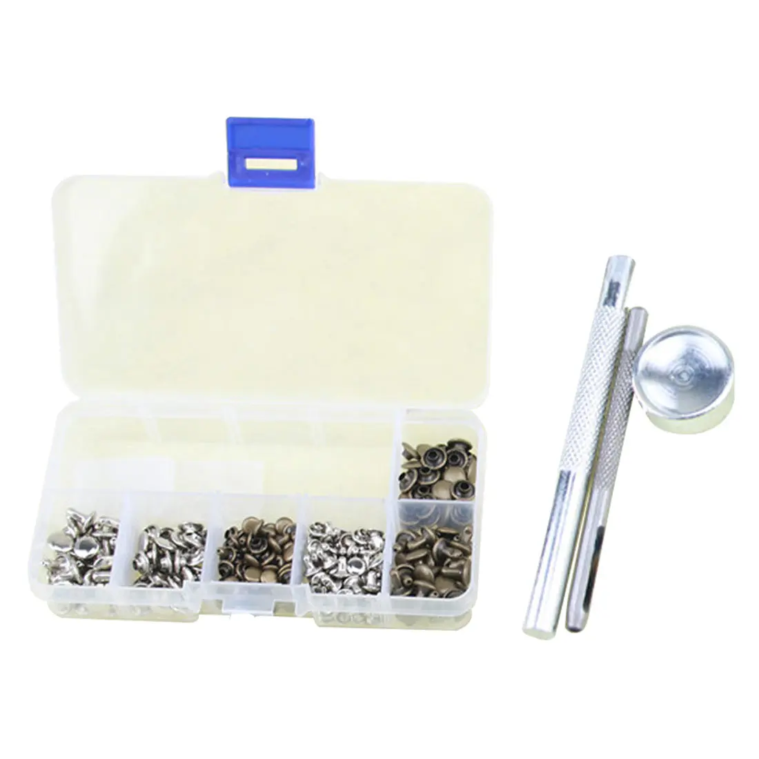 pure copper 120 sets of double-sided rivet buckle riveting set by tool mixing color set leather accessories leather craft tools
pure copper 120 sets of double-sided rivet buckle riveting set by tool mixing color set leather accessories leather craft tools