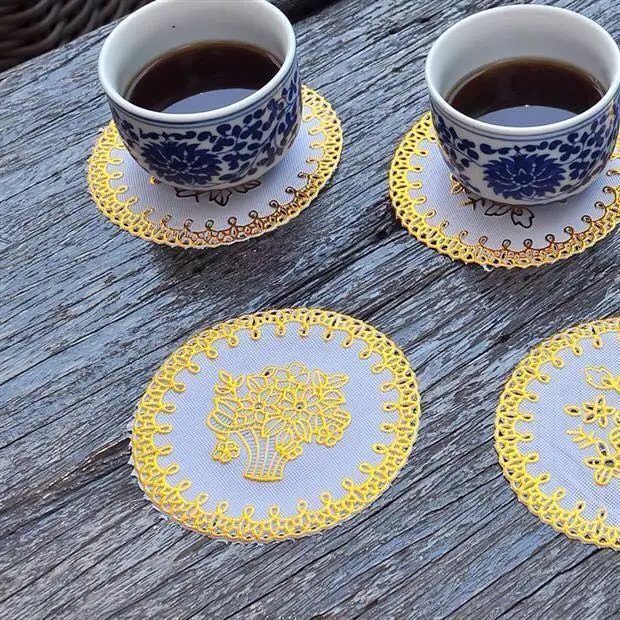 YJ-310-1 golden Diameter 10cm PVC Mat for plate bowl table hotel dining cushion ashtray vase Place mats/Waterproof(6 pieces/lot)
YJ-310-1 golden Diameter 10cm PVC Mat for plate bowl table hotel dining cushion ashtray vase Place mats/Waterproof(6 pieces/lot)