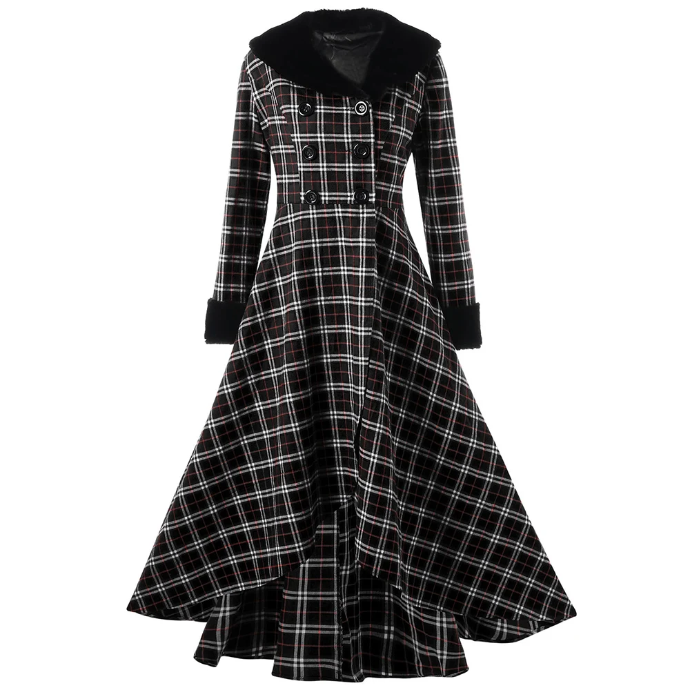 Wipalo Plus Size Winter Coat Women Double Breasted Plaid Swing Ladies Tops Casual Buttons Wool Coats Womens Outerwear Overcoat
Wipalo Plus Size Winter Coat Women Double Breasted Plaid Swing Ladies Tops Casual Buttons Wool Coats Womens Outerwear Overcoat