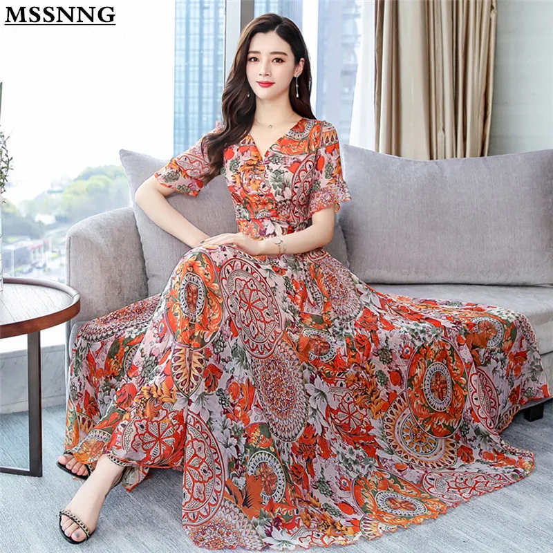 2019 Vintage Print Chiffon Boho Maxi Sundress Plus Size Beach Vacation Midi Summer Dresses Elegant Women Bodycon Party Vestidos
2019 Vintage Print Chiffon Boho Maxi Sundress Plus Size Beach Vacation Midi Summer Dresses Elegant Women Bodycon Party Vestidos