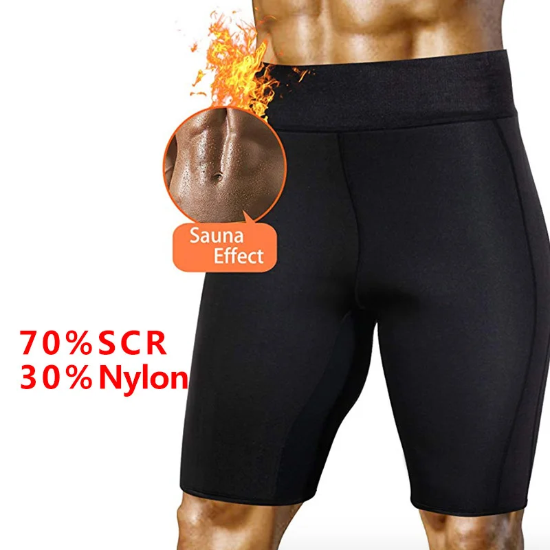 Self heating Fat burning Sweating Body building Slimming Elastic force shape Man Perspiration Five points trousers
Self heating Fat burning Sweating Body building Slimming Elastic force shape Man Perspiration Five points trousers