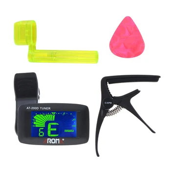 Large Screen Guitar Tuner Metal Capo Winder Pick Beginner Tool Kit for Chromatic Bass Ukulele Violin Guitar Parts Accessories
Large Screen Guitar Tuner Metal Capo Winder Pick Beginner Tool Kit for Chromatic Bass Ukulele Violin Guitar Parts Accessories