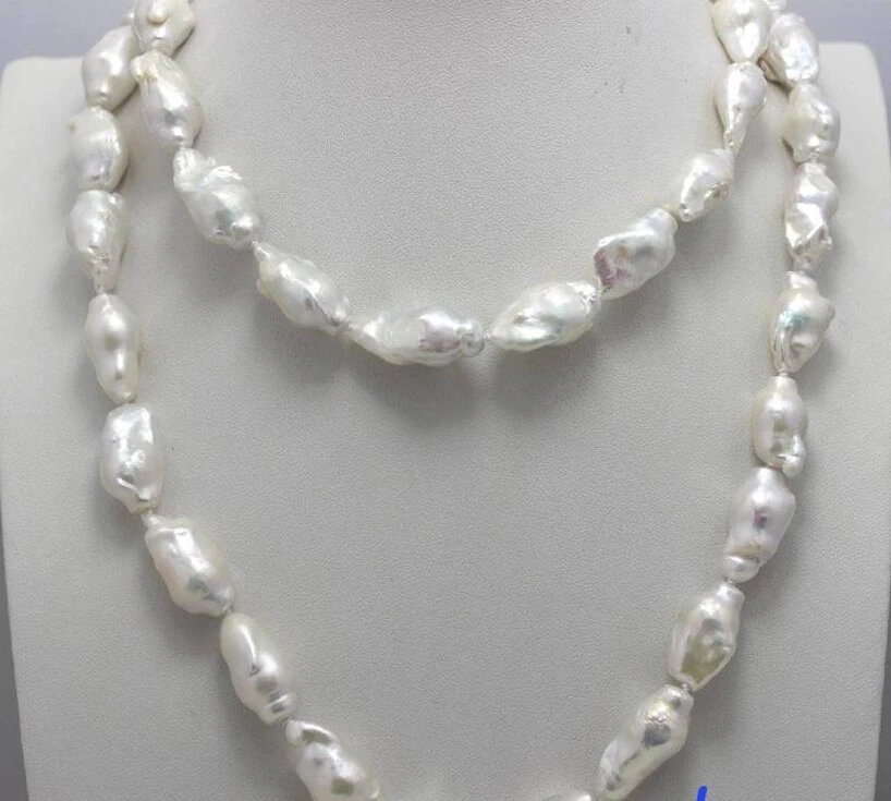 HOT 003521 White Fresh water Nucleated pearl necklace 11x21mm 35INCH
HOT 003521 White Fresh water Nucleated pearl necklace 11x21mm 35INCH