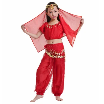 Hole Set Children Belly Dance Costume 6-Piece(Top+Trousers+Waist Chain+Veil+Bracelets+Headwear) Kids Bellydance Indian Dress
Hole Set Children Belly Dance Costume 6-Piece(Top+Trousers+Waist Chain+Veil+Bracelets+Headwear) Kids Bellydance Indian Dress