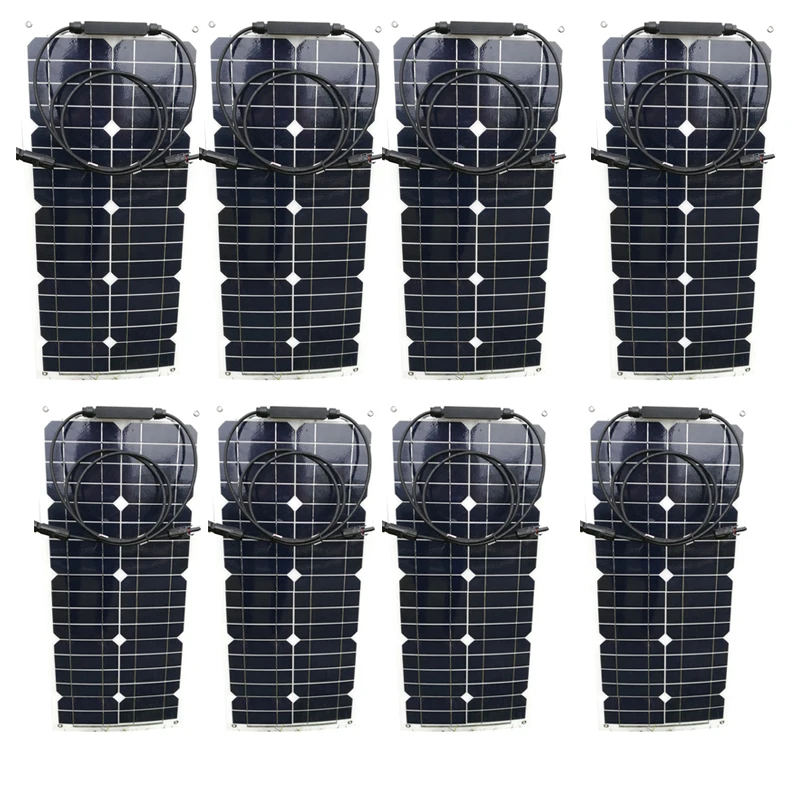Гибкая солнечная панель 12v 25w 8 Pcs Солнечная система 200 ватт батарея зарядное