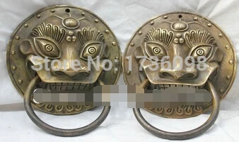 free shipping 4.8'' Chinese Pure Bronze statue Copper Lion Mask Head Statue Door Knocker Pair
free shipping 4.8'' Chinese Pure Bronze statue Copper Lion Mask Head Statue Door Knocker Pair