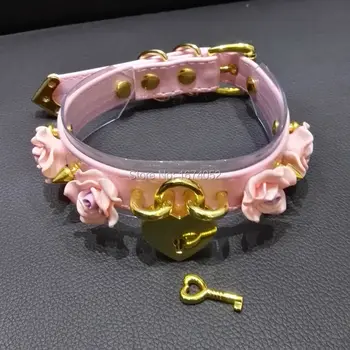 Handmade Harajuku Layered Rose Flower Choker CLear PVC Padlock Gold Spikes Studded Lock Key Collar Punk Fetish Necklace 
Handmade Harajuku Layered Rose Flower Choker CLear PVC Padlock Gold Spikes Studded Lock Key Collar Punk Fetish Necklace