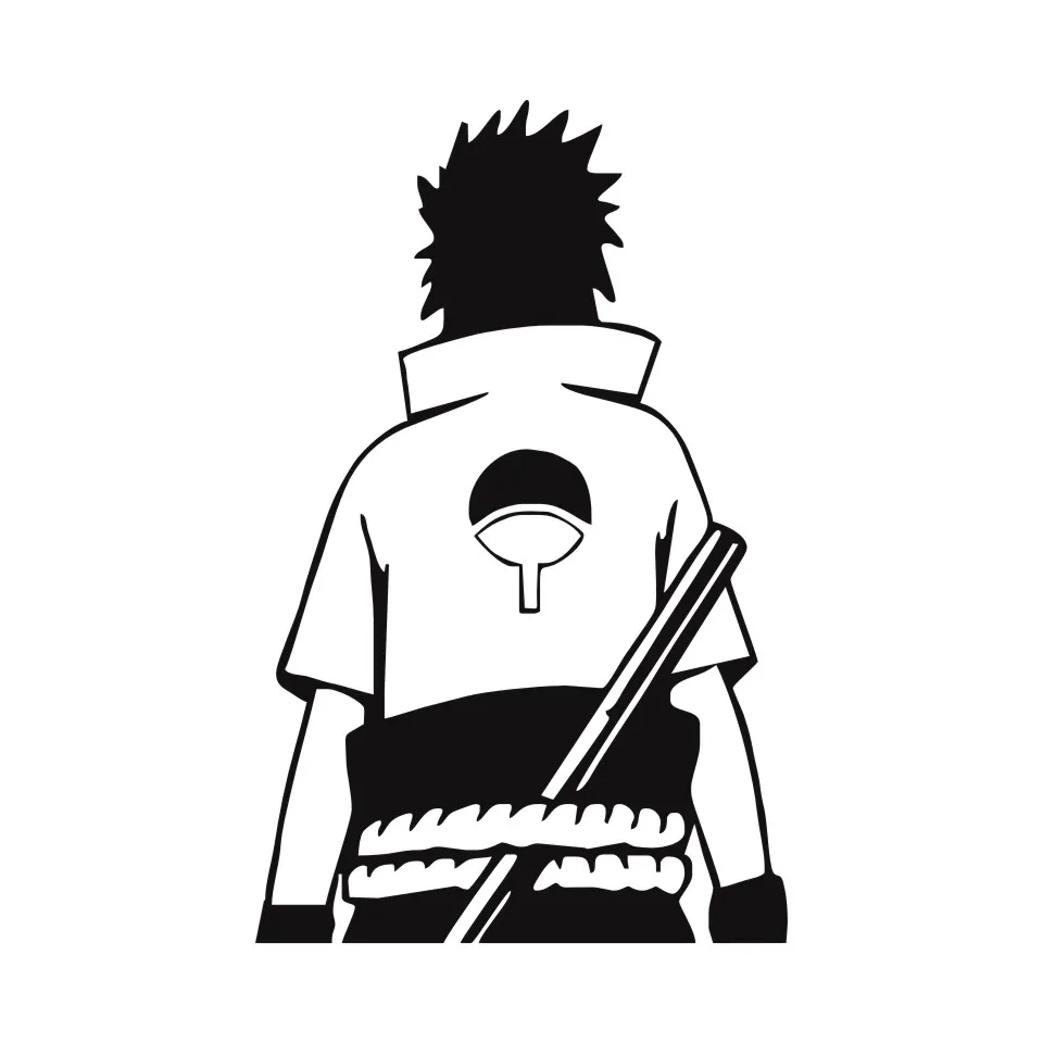 Car Window Sticker 10.9cm17.1cm Naruto Sasuke Uchiha Anime Fashion Stickers Decals Vinyl BlackSilverLaser Car Styling (5)