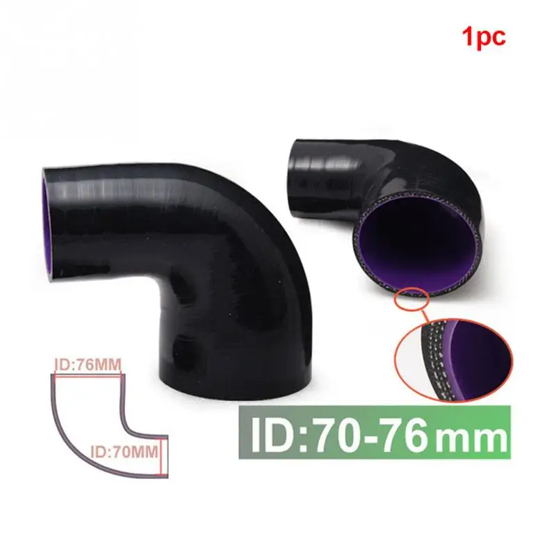 90 Degree Silicone Hose 76 mm 3" inch Racing Elbow Coupler Turbo Pipe Black Car Reducer Universal Parts 
90 Degree Silicone Hose 76 mm 3" inch Racing Elbow Coupler Turbo Pipe Black Car Reducer Universal Parts