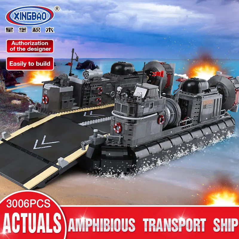 XINGBAO 06019 Genuine 3006Pcs Military Series The Amphibious Transport Ship Set Building Bricks Blocks Toys As Christmas Gifts
XINGBAO 06019 Genuine 3006Pcs Military Series The Amphibious Transport Ship Set Building Bricks Blocks Toys As Christmas Gifts
