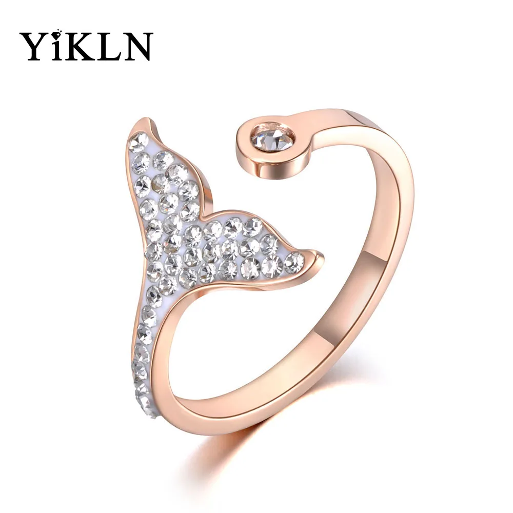 YiKLN Trendy Titanium Stainless Steel Fishtail Clay Party Ring Rose Gold CZ Crystal Anniversary Rings For Women Girls YR19030
YiKLN Trendy Titanium Stainless Steel Fishtail Clay Party Ring Rose Gold CZ Crystal Anniversary Rings For Women Girls YR19030
