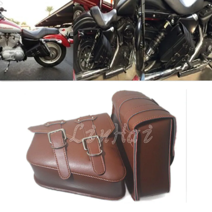 Brown Motorcycle Saddlebags Saddle Bags Faux Leather PVC Luggage Bag For Harley Sportster XL 883 1200
Brown Motorcycle Saddlebags Saddle Bags Faux Leather PVC Luggage Bag For Harley Sportster XL 883 1200