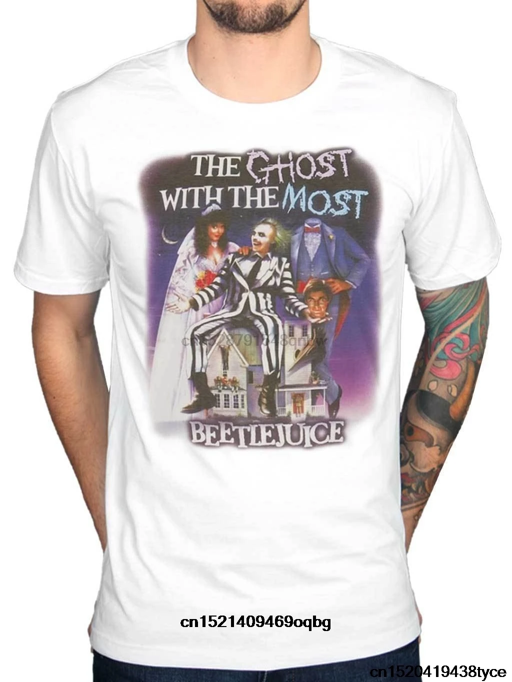 2018 Fashion Beetlejuice The Ghost With Most T Shirt Cult Movie Merchandise Design Tops Funny Custom Hipster Tees | Мужская одежда