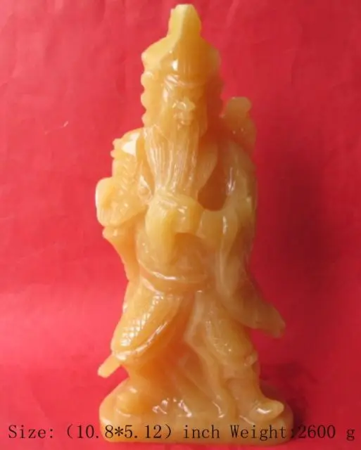 

10.8 inch / Elaborate Chinese handmade topaz guan gong auspicious statue ,to ward off bad luck