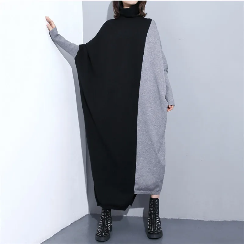 Knitted Sweaters Women's Dress Female Turtleneck Batwing Sleeve Asymmetric Hem Long Dresses Autumn Fashion Casual Clothes V866
Knitted Sweaters Women's Dress Female Turtleneck Batwing Sleeve Asymmetric Hem Long Dresses Autumn Fashion Casual Clothes V866