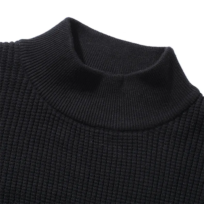 2018 Winter Mock-Neck Pullover Men Cotton Thicken Knitted Turtlenck Sweater Men Autumn Turtle-neck Mens Sweaters Drop-shipping 10