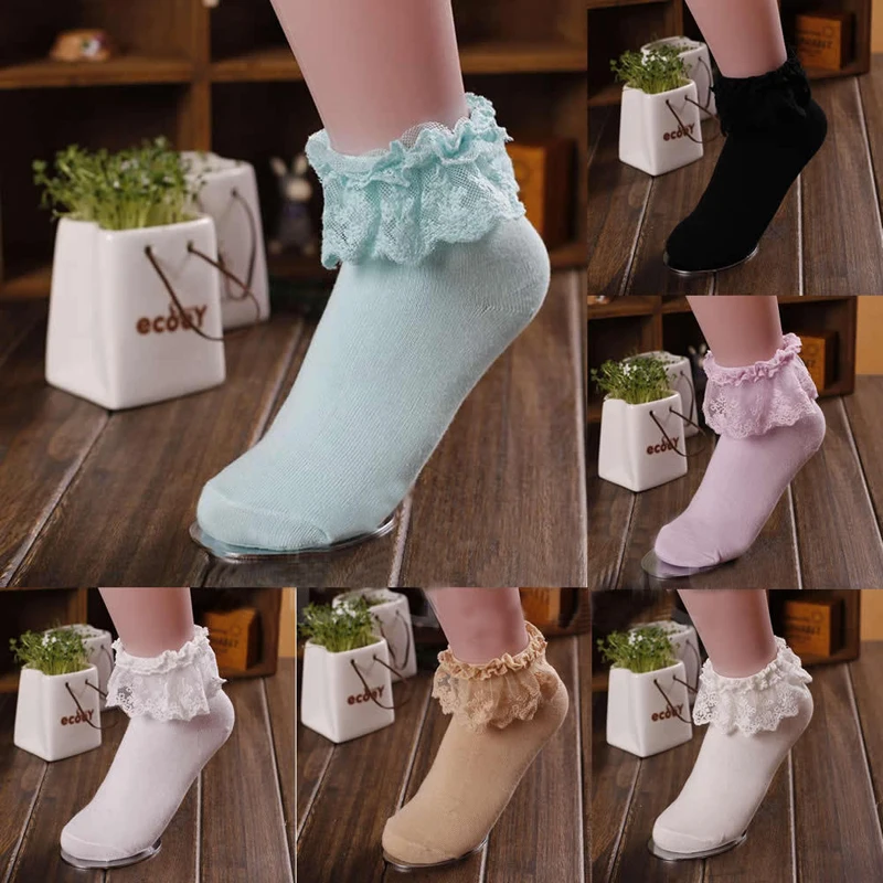 LNRRABC Trendy Princess Girl Sweet Women Ladies Lace Ruffle Frilly Cotton Solid Casual Standard Ankle Socks Chaussette
LNRRABC Trendy Princess Girl Sweet Women Ladies Lace Ruffle Frilly Cotton Solid Casual Standard Ankle Socks Chaussette