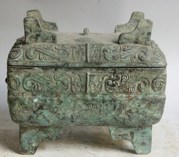 song voge gem S1768 9" Old Chinese dynasty Bronze 4 Foot foodstuff food vessel square box casket
song voge gem S1768 9" Old Chinese dynasty Bronze 4 Foot foodstuff food vessel square box casket